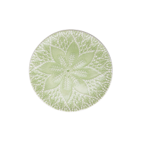 Ceramic Dessert Plate Pastel Green Lace Embossing Print By Rice DK
